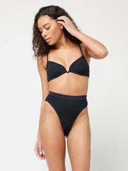 L*Space Frenchi High Waist Bottom Black, view 3, click to see full size