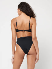 L*Space Frenchi High Waist Bottom Black, view 4, click to see full size