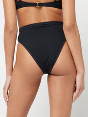 L*Space Frenchi High Waist Bottom Black, view 2, click to see full size
