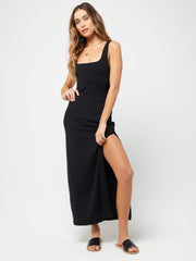 L*Space Mara Dress Love Forever Rib In Black, view 1, click to see full size