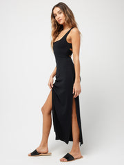 L*Space Mara Dress Love Forever Rib In Black, view 3, click to see full size