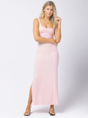 L*Space Mara Dress Love Forever Rib In Rose Quartz, view 1, click to see full size