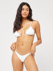 L*Space Pointelle Rib Lennox Bottom in White, view 4, click to see full size