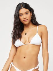 L*Space Pointelle Rib Brittany Top in White, view 1, click to see full size