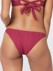L*Space Pointelle Rib Camacho Bottom in Cabernet, view 2, click to see full size