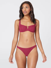 L*Space Pointelle Rib Camacho Bottom in Cabernet, view 3, click to see full size