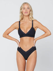 L*Space Ribbed Pratt Bottom In Black, view 3, click to see full size