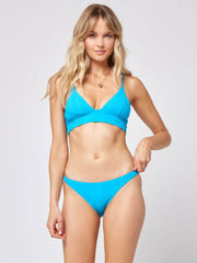 L*Space Pointelle Rib Camacho Bottom In Electric Blue, view 4, click to see full size
