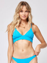 L*Space Pointelle Rib Winnie Top In Electric Blue, view 1, click to see full size