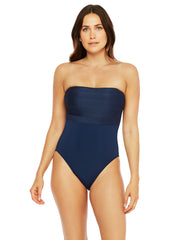 La Blanca Let's Duet Bandeau One Piece Indigo, view 1, click to see full size