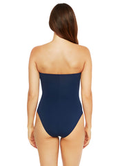 La Blanca Let's Duet Bandeau One Piece Indigo, view 2, click to see full size