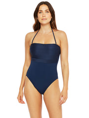 La Blanca Let's Duet Bandeau One Piece Indigo, view 4, click to see full size