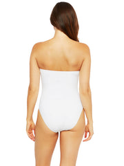 La Blanca Let's Duet Bandeau One Piece White, view 2, click to see full size