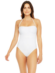 La Blanca Let's Duet Bandeau One Piece White, view 4, click to see full size