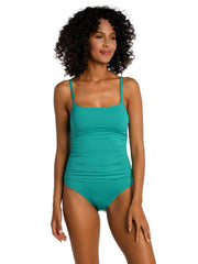 La Blanca Island Goddess Lingerie Maillot in Emerald, view 1, click to see full size