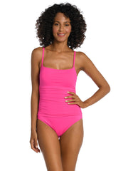 La Blanca Island Goddess Lingerie Maillot in Pop Pink, view 1, click to see full size