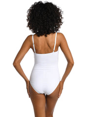 La Blanca Island Goddess Lingerie Maillot In White, view 2, click to see full size