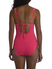 La Blanca Island Goddess Twist Maillot in Ginger, view 2, click to see full size