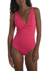 La Blanca Island Goddess Twist Maillot in Ginger, view 1, click to see full size