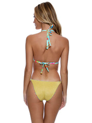 Luli Fama Il Mare Seamless Reversible Full Tie Side Bottom in Aqua, view 4, click to see full size