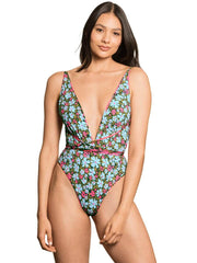 Maaji Safari V-Plunge One Piece in Twister, view 2, click to see full size