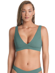 Maaji Allure Triangle Top in Eucalyptus Green, view 1, click to see full size