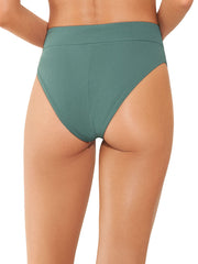Maaji Suzy Q High Waist Bottom in Eucalyptus Green, view 2, click to see full size