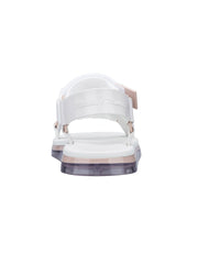 Melissa Melissa Papete + Rider Sandals Clear/White/Pink, view 4, click to see full size