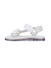 Melissa Melissa Papete + Rider Sandals Clear/White/Pink, view 3, click to see full size