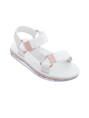Melissa Melissa Papete + Rider Sandals Clear/White/Pink, view 1, click to see full size