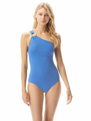 MICHAEL Michael Kors One Piece One Shoulder Ring in Crew Blue, view 1, click to see full size
