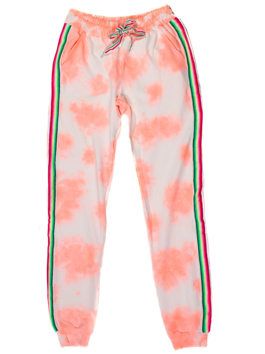 Pitusa Tie Dye Trackie Pant in Coral