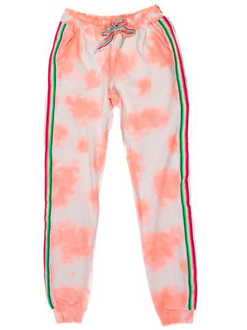 Pitusa Tie Dye Trackie Pant in Coral