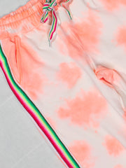 Pitusa Tie Dye Trackie Pant in Coral, view 3, click to see full size