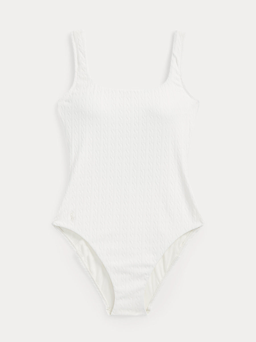 Polo Ralph Lauren Martinique Cable Jacquard One Piece In White