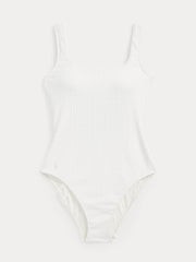 Polo Ralph Lauren Martinique Cable Jacquard One Piece In White, view 4, click to see full size