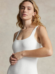 Polo Ralph Lauren Martinique Cable Jacquard One Piece In White, view 3, click to see full size