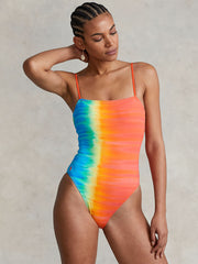Polo Ralph Lauren Tropical Glow Square Neck One Piece in Multicolor, view 1, click to see full size