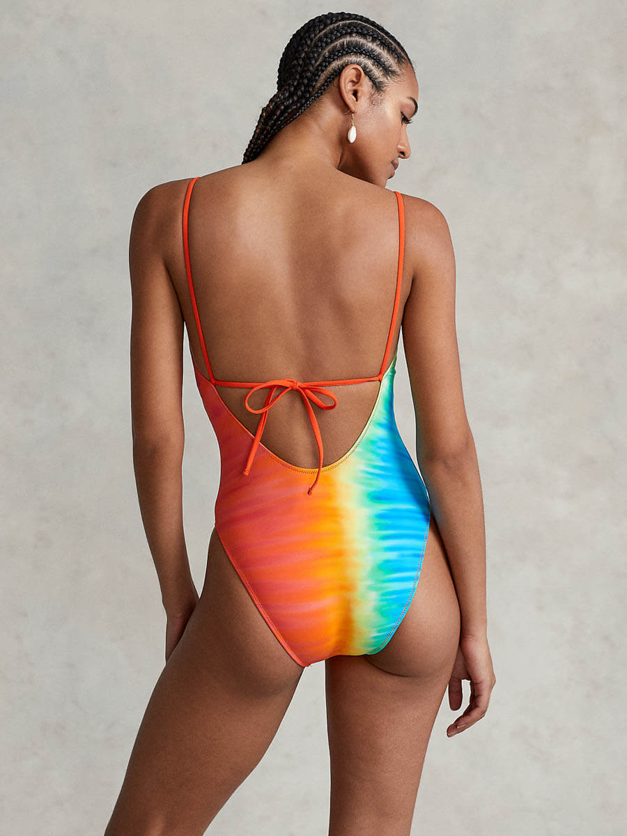 Tropical Glow Square Neck One Piece in Multicolor