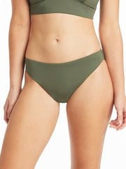 Sea Level Essentials Regular Bikini Bottom in Khaki, view 1, click to see full size
