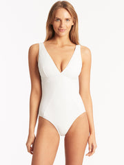 Sea Level Spinnaker Panel Line One Piece in White, view 1, click to see full size