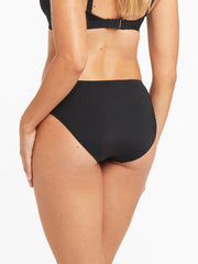 Sea Level High Leg Mid Rise Bottoms In Black, view 2, click to see full size