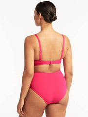 Sea Level Essentials Cross Front Underwire Bra In Hot Pink, view 2, click to see full size