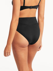 Sea Level Essentials Wrap High Waist In Black, view 2, click to see full size