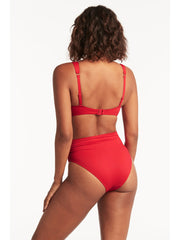 Sea Level Essentials C/D Underwire Bra In Red, view 2, click to see full size