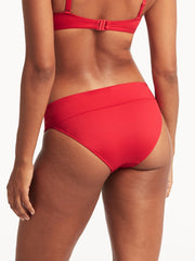Sea Level Essentials Roll Band Bottom In Red, view 2, click to see full size