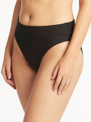 Sea Level Spinnaker Roll Band Bottom in Black, view 3, click to see full size