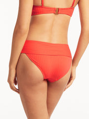 Sea Level Vesper Roll Band Bottoms in Tangerine, view 2, click to see full size