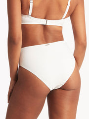 Sea Level Spinnaker Retro High Waist Pant in White, view 2, click to see full size