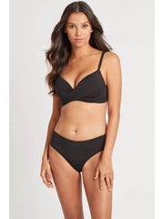 Sea Level Eco Essentials Cross Front Underwire Bra In Black, view 2, click to see full size